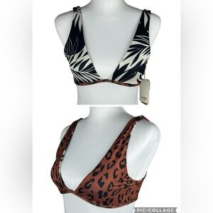 Billabong Spotted In Paradise Reversible Ava Tank Bikini Top Leopard Tropical